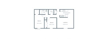 Belmont Apartments in Bismarck, ND | Two Bedroom Floor Plan 21B