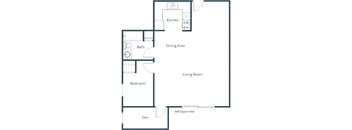 Eagle Sky I Apartments in Bismarck, ND | One Bedroom Floor Plan 11E