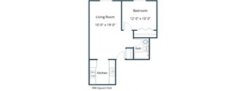 Eagle Sky II Apartments in Bismarck, ND | One Bedroom Floor Plan 11D
