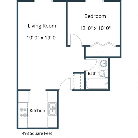 Eagle Sky II Apartments in Bismarck, ND | One Bedroom Floor Plan 11D
