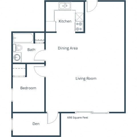 Eagle Sky II Apartments in Bismarck, ND | One Bedroom Floor Plan 11E