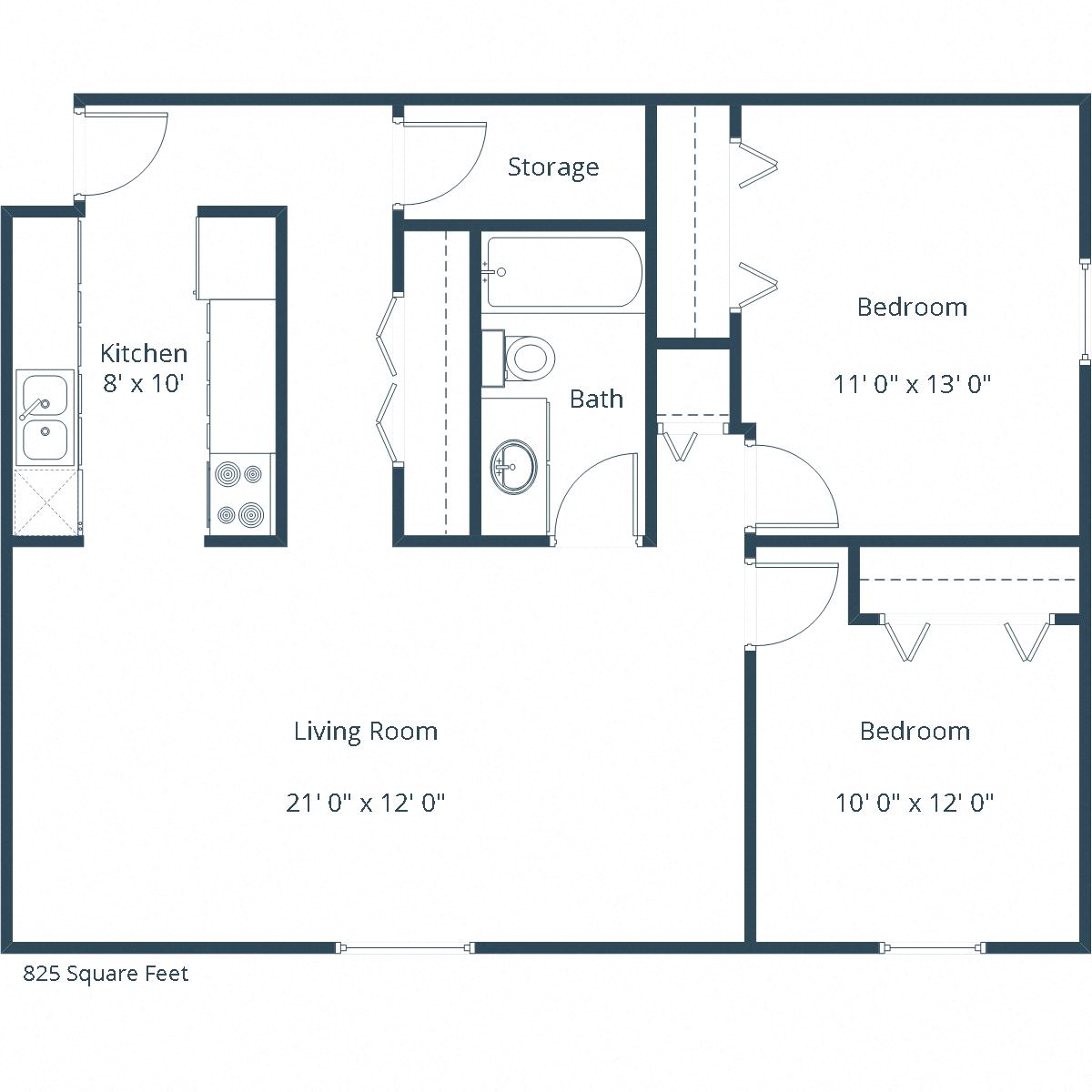 Eagle Sky Apartments | Two Bedroom Floor Plan B