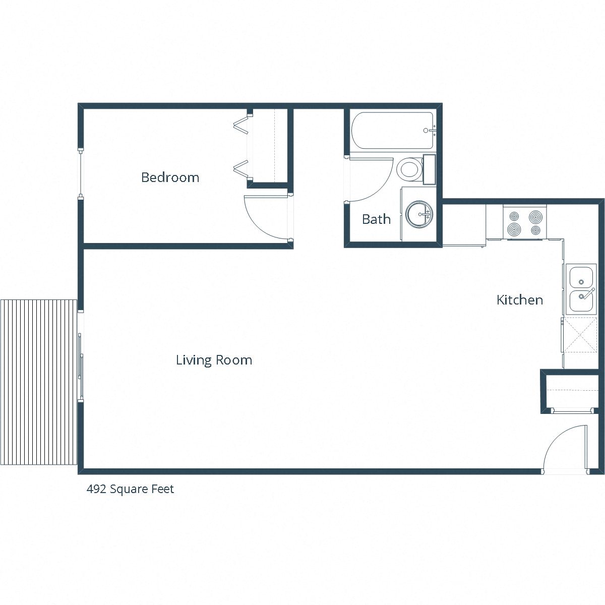 Garden Grove Apartments in Bismarck, ND | One Bedroom Floor Plan 11A