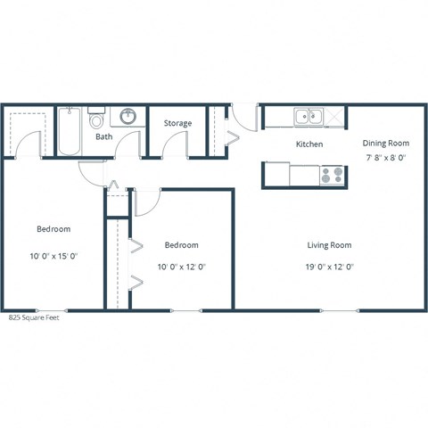 Newgate Apartments | Two Bedroom Floor Plan 21A