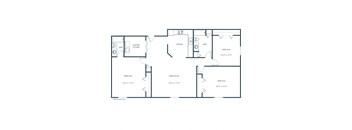 Sierra Ridge Apartments in Bismarck, ND | Three Bedroom Floor Plan 32B