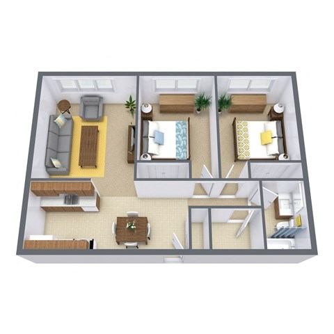 Sterling Park Apartments in Fargo, ND | Two Bedroom Floor Plan 21A