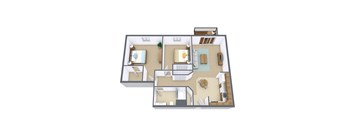 Stonebridge Apartments in Fargo, ND | Two Bedroom Floor Plan 21H