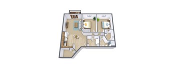 Stonebridge Apartments in Fargo, ND | Two Bedroom Floor Plan 21I