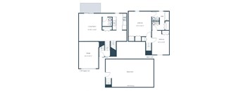 1539 SF 2 Bedroom - Plan 22C Floor Plan at Stony Brook, Omaha, NE