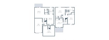 1973 Square-Feet Three Bedroom - Plan 32B Floor Plan at Stony Brook, Nebraska