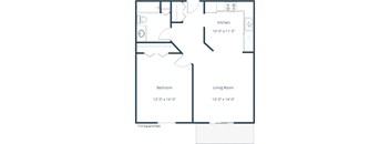 Pebble Creek Apartments in Bismarck, ND | One Bedroom Floor Plan 11A
