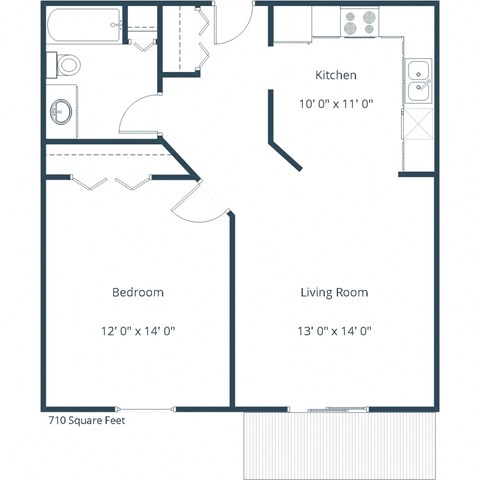 Pebble Creek Apartments in Bismarck, ND | One Bedroom Floor Plan 11A