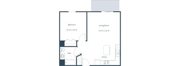 One-Bedroom Unit at Sunset Ridge Apartments in Bismarck, ND