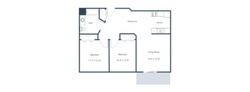 Two-Bedroom Floor Plan at Sunset Ridge Apartments in Bismarck, ND