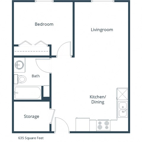 Fieldstone Apartments | One Bedroom Floor Plan 11A