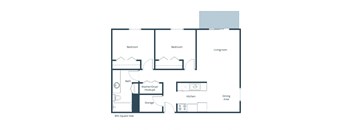Fieldstone Apartments | Two Bedroom Floor Plan 21a