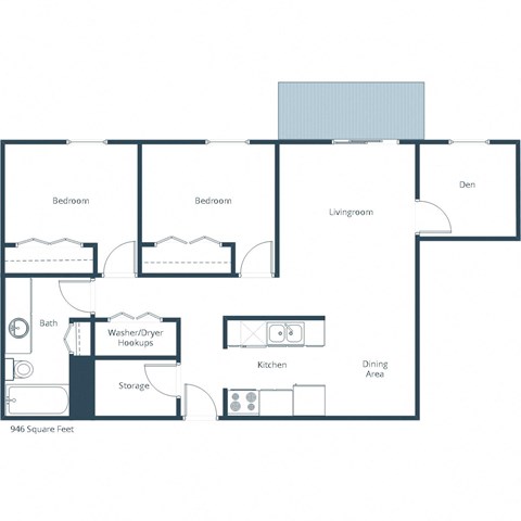 Fieldstone Apartments | Two Bedroom Floor Plan 21b