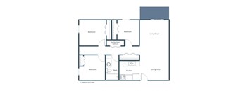 Fieldstone Apartments | Three Bedroom Floor Plan 31a