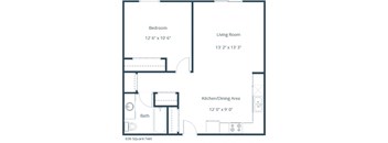 Westside Apartments | One Bedroom Floor Plan 11A
