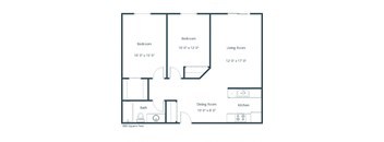 Westside Apartments | Two Bedroom Floor Plan 21B