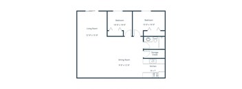 Westside Apartments | Two Bedroom Floor Plan 21E