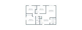 Westside Apartments | Three Bedroom Floor Plan 31A