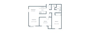 Westwood Estates Apartments in Fargo, ND | Two Bedroom Floor Plan 21B
