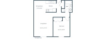 Dakota Manor Apartments | One Bedroom Floor Plan