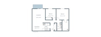 Dakota Manor Apartments | Two Bedroom Floor Plan