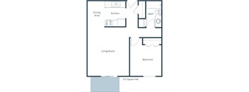 One Bedroom Floor Plan at France, Fargo North Dakota
