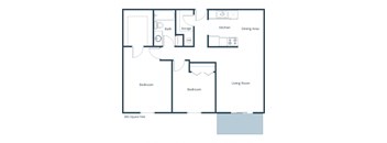 Two Bedroom Floor Plan at France, Fargo 