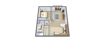 Twin Parks Apartments in Fargo, ND | One Bedroom Floor Plan 11A