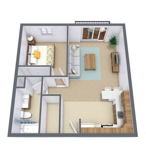 Twin Parks Apartments in Fargo, ND | One Bedroom Floor Plan 11A
