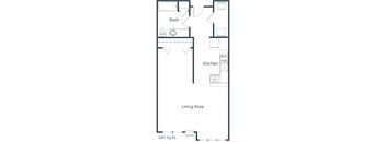 Urban Plains Apartments in Fargo, ND | Efficiency Floor Plan 01B