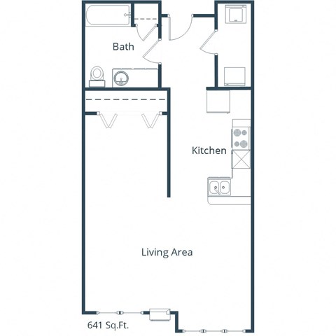 Urban Plains Apartments in Fargo, ND | Efficiency Floor Plan 01B