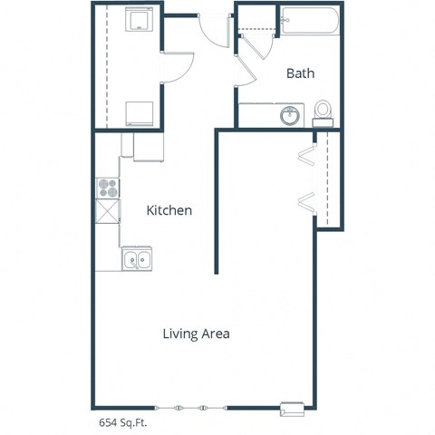 Urban Plains Apartments in Fargo, ND | Efficiency Floor Plan 01C