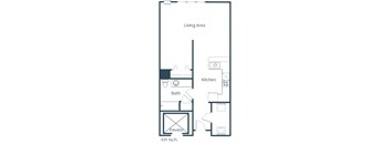 Urban Plains Apartments in Fargo, ND | Efficiency Floor Plan 01D