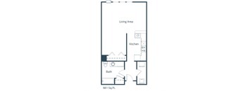 Urban Plains Apartments in Fargo, ND | Efficiency Floor Plan 01E