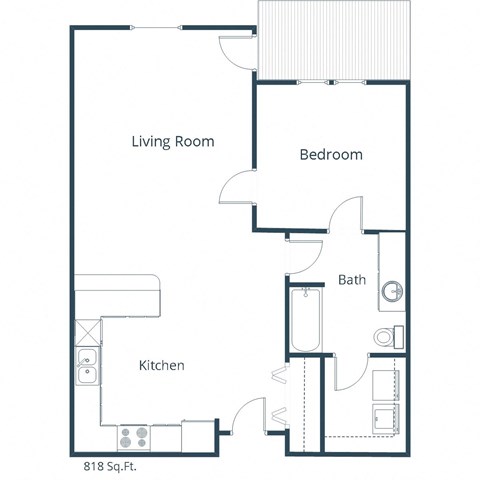 Urban Plains Apartments in Fargo, ND | One Bedroom Floor Plan 11B