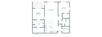 Urban Plains Apartments in Fargo, ND | Two Bedroom Floor Plan 22C