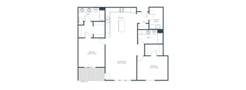 Urban Plains Apartments in Fargo, ND | Two Bedroom Floor Plan 22D