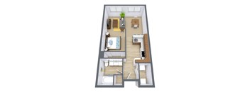 Urban Plains Apartments in Fargo, ND | Efficiency Floor Plan 01A