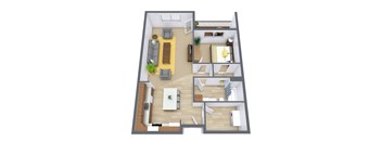 Urban Plains Apartments in Fargo, ND | One Bedroom Floor Plan 11A