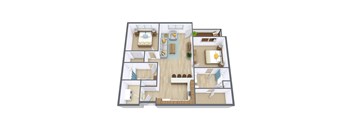 Urban Plains Apartments in Fargo, ND | Two Bedroom Floor Plan 22A