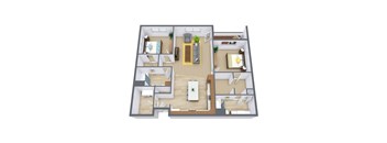Urban Plains Apartments in Fargo, ND | Two Bedroom Floor Plan 22B