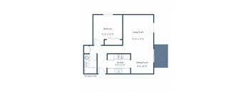 Country Club Apartments | One Bedroom Floor Plan