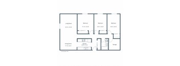 Country Club Apartments | Three Bedroom Floor Plan B