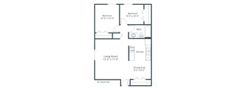 Hartford Apartments in Fargo, ND | Two Bedroom Floor Plan 21A