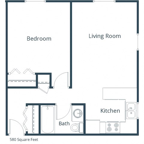 Hawthorn Apartments | One Bedroom Floor Plan A