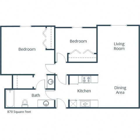 Hawthorn Apartments | Two Bedroom Floor Plan A
